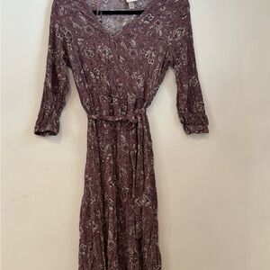 Knox Rose Mauve Paisley Maxi Wrap Dress
